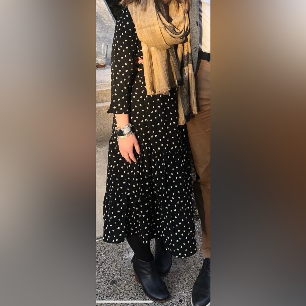 Black and cream dot dress